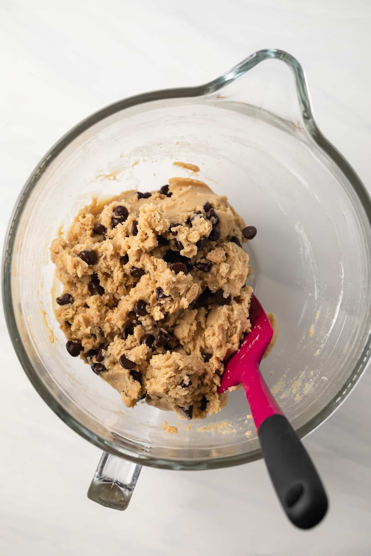 S'mores cookie dough in glass bowl.