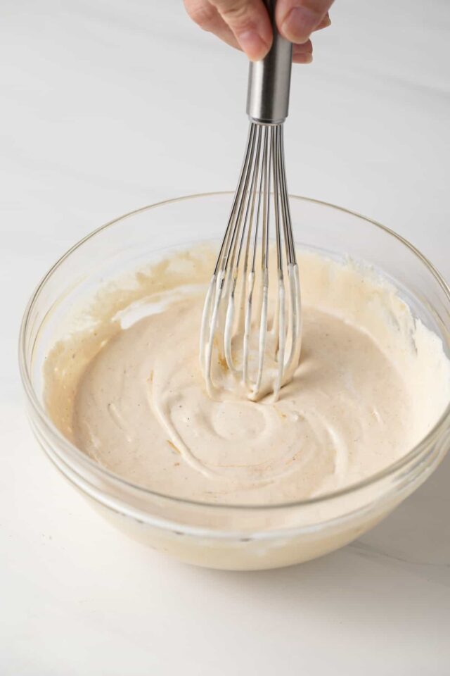 Nougat ingredients being whisked