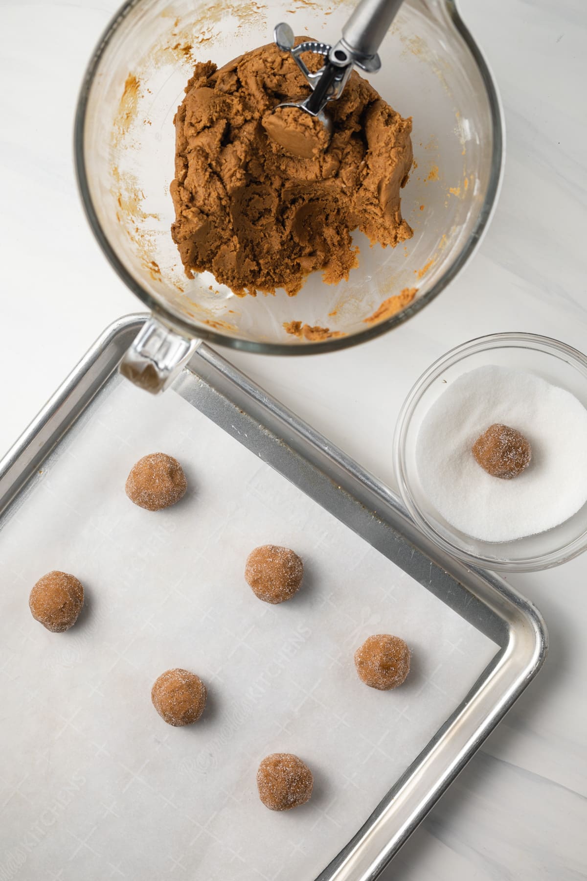 Cookie dough rolled in sugar.