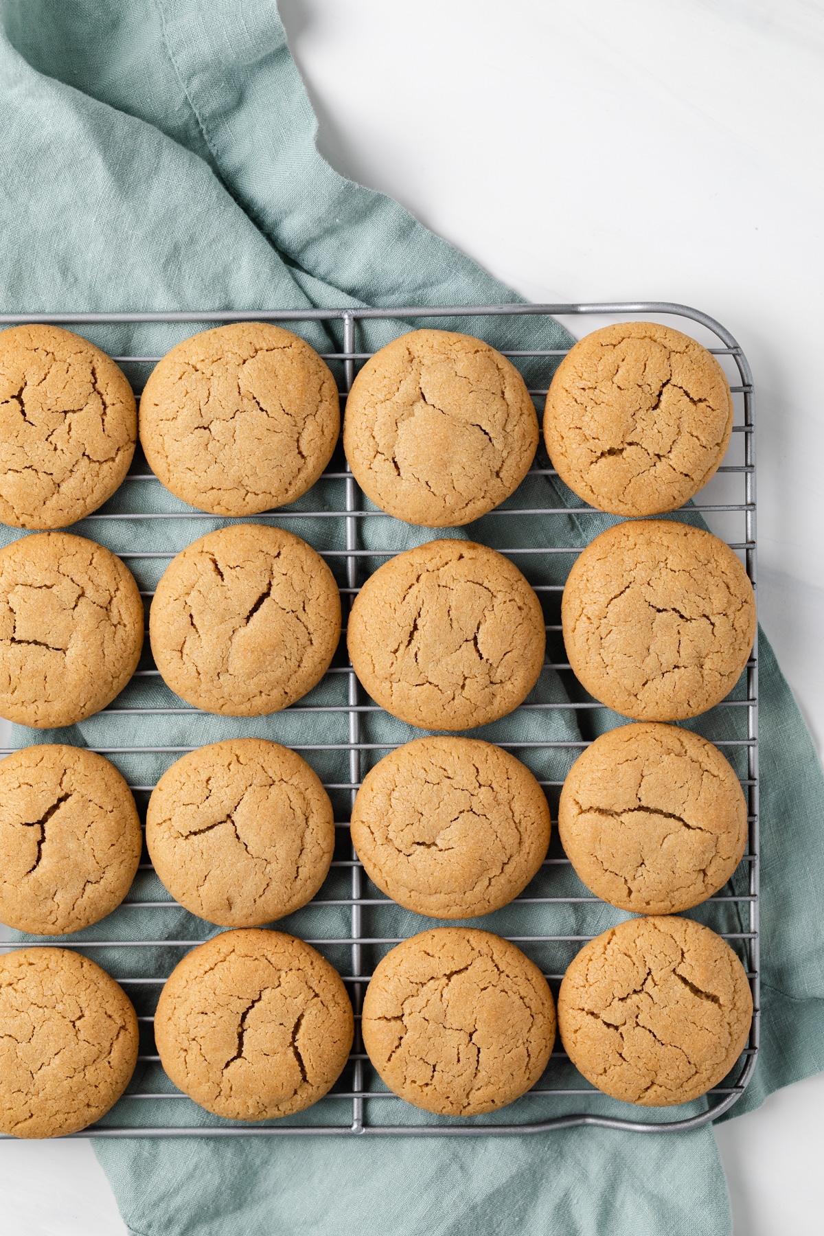 cookies neatly arranged on a wire rack