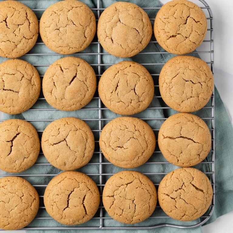 cookies neatly arranged on a wire rack