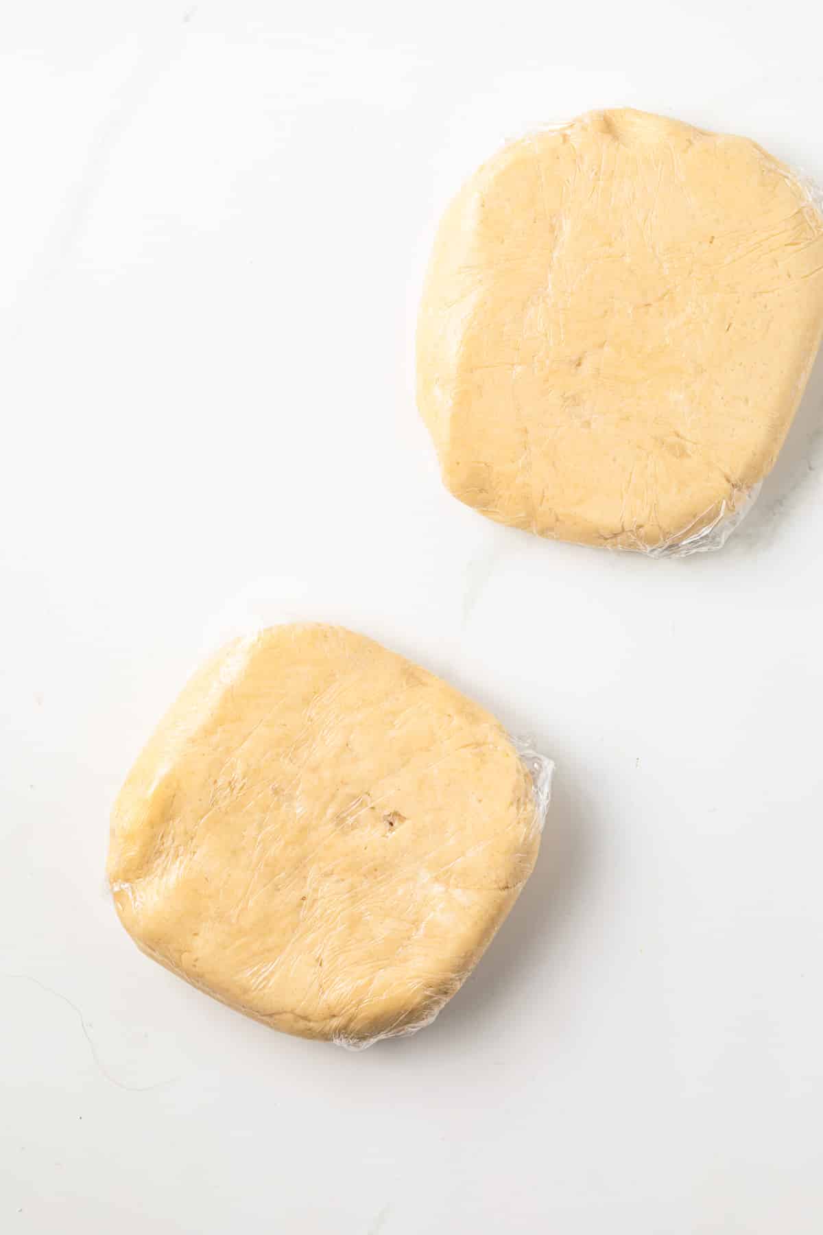 Two disks of cookie dough.