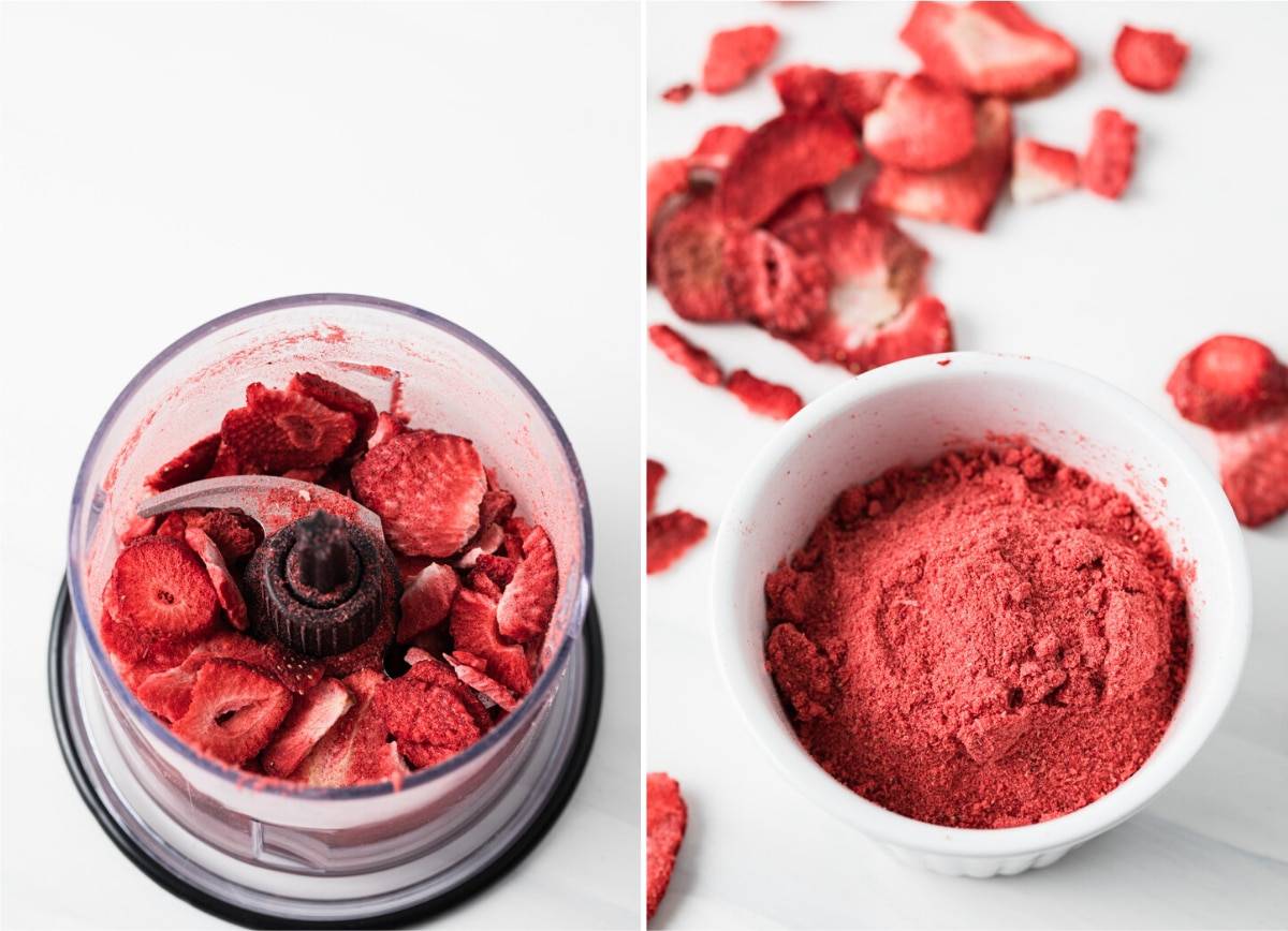 freeze-dried strawberries ground into fine powder