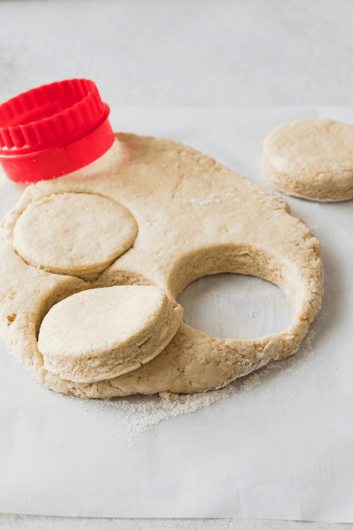 process shot for cutting biscuits