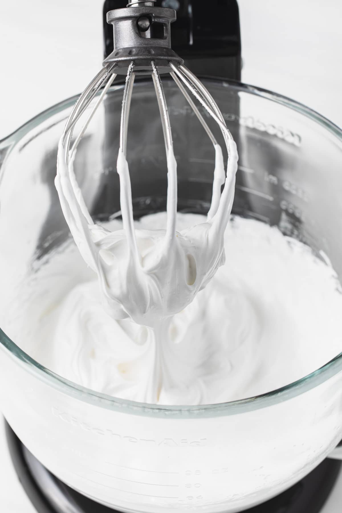 Swiss meringue made with stand mixer and whisk attachment