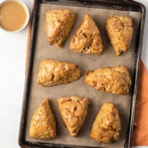 Overhead view of sweet potato scones.